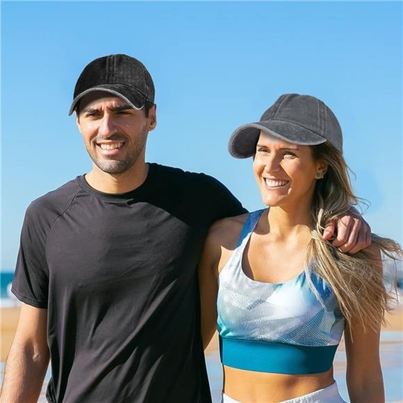 Baseball Cap Unisex Vintage Washed Distressed Cap,Retro Adjustable Dad Hats - Picture 3 of 6